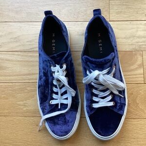 M. Gemi Women's Palestra Blue Velvet Sneaker